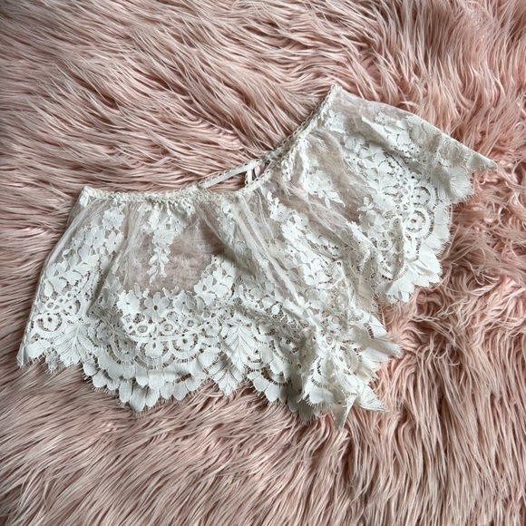 Victorias Secret NWT Cream Sheer Lace Undies Small - Picture 1 of 11
